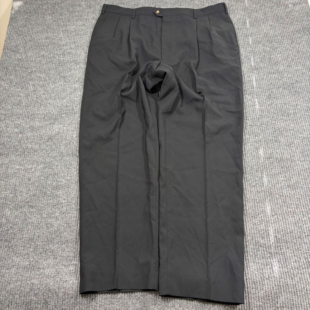 Sansabelt System Pants Mens 38x31 Black Pleated Front Dress Trousers